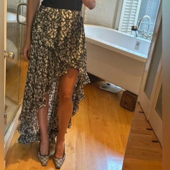 Caroline Constas + Intermix Del wrap silkSkirt Diamond Print Engagement  Bridal - Picture 1 of 2